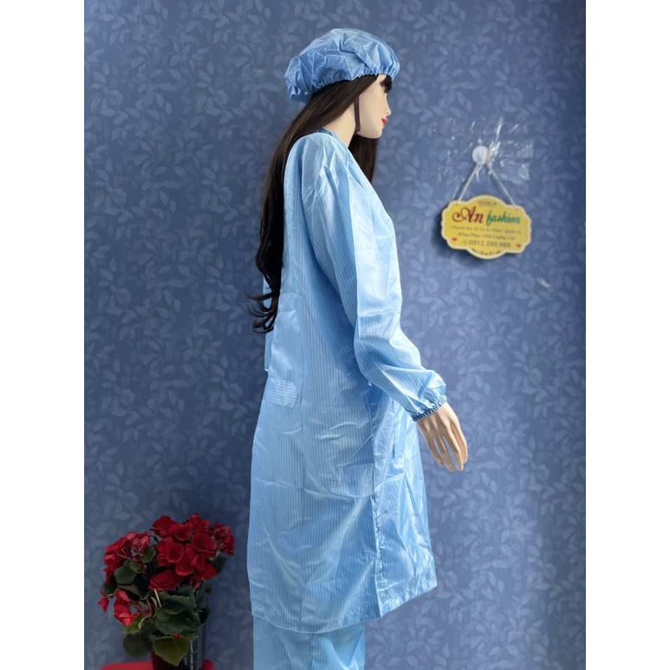 BỘ PHÒNG SẠCH (QUẦN + ÁO BLOUSE DÂY KÉO)_HÌNH CHỤP THẬT