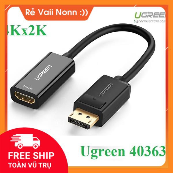 Hàng Cao Cấp Cáp chuyển đổi Displayport to HDMI hỗ trợ 4Kx2K chính hãng Ugreen 40363 cao cấp