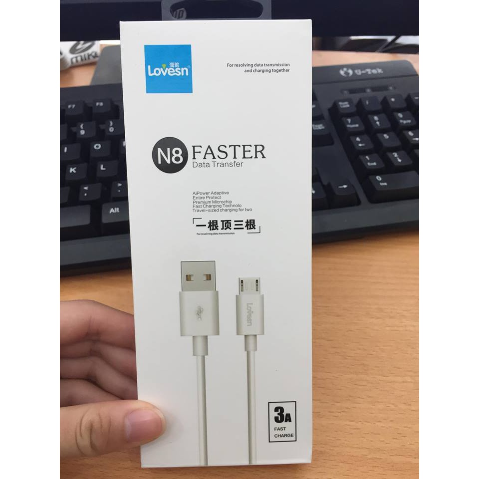 Cáp 2A chân micro N8 hiệu lovens