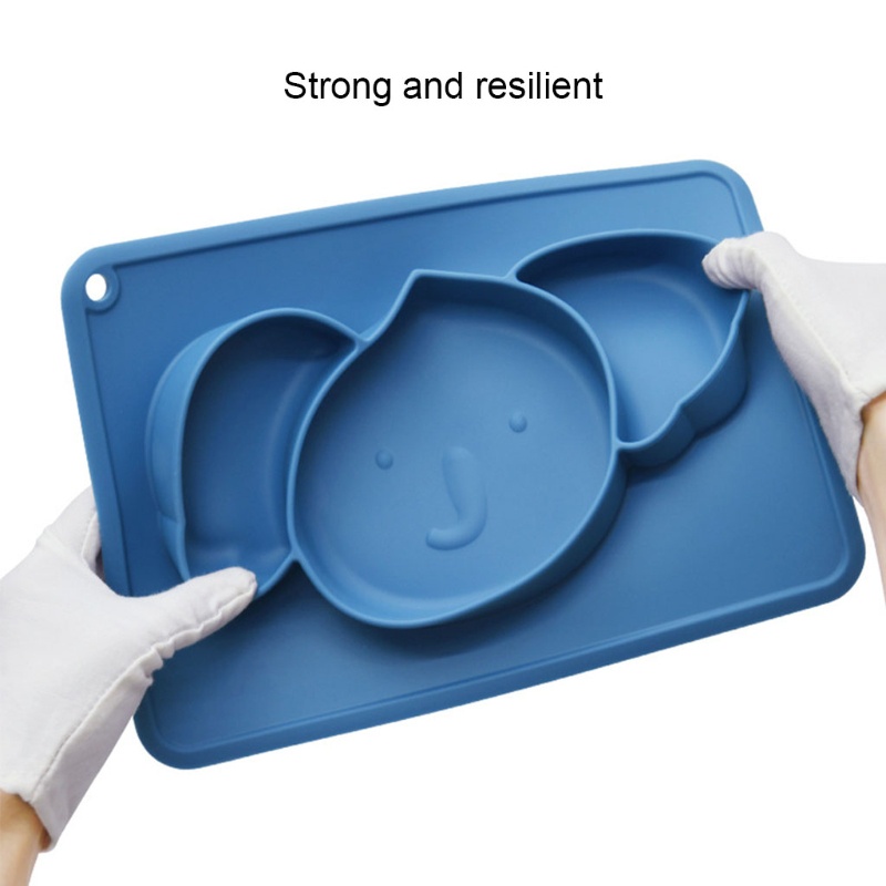 Haha Bát Ăn Chia Ngăn Bằng Silicon Không Chứa BPA Màu Trơn Không Độc Hại Có Giác Hút Cho Bé Sơ Sinh Cu