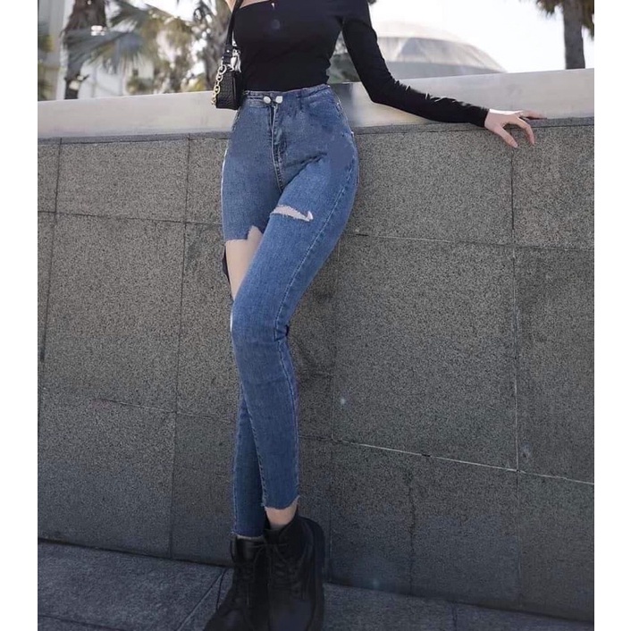 QUẦN BÒ CẠP CAO 2cúc rách mã M01