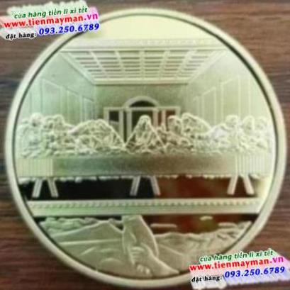 Cặp 2 đồng xu hình chúa vàng bạc - quà tặng tôn giáo ý nghĩa