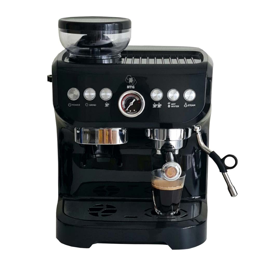 Máy pha cafe espresso CF07 tích hợp 2 trong 1, xay bột 15 mức độ, chế độ tự động, điều chỉnh định lượng tùy ý, 19 Bar