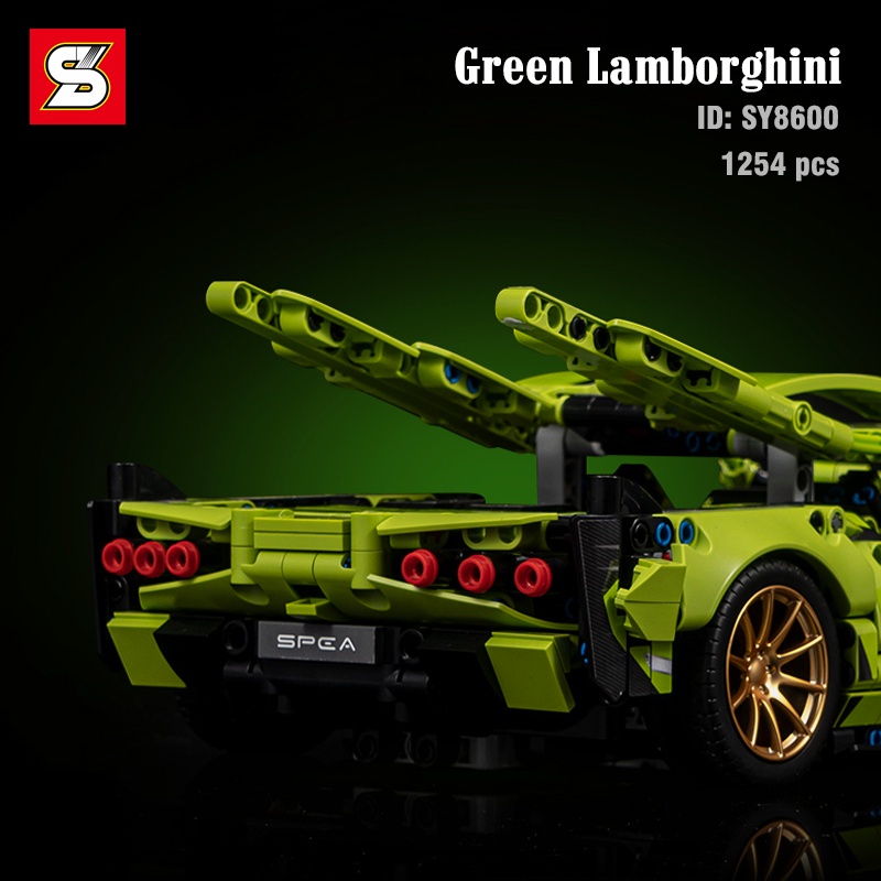 Đồ chơi lắp ráp xe Technic mô hình siêu xe Lamborghini Green  - SY BLOCK 8600
