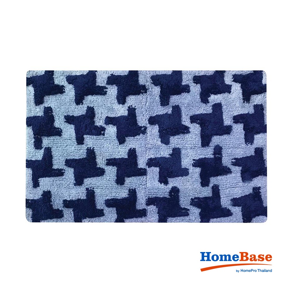 HomeBase ME LIVING Thảm trải sàn bằng cotton có lớp chống trượt SS/SI-3131 W45XH70xD1cm màu xanh dương