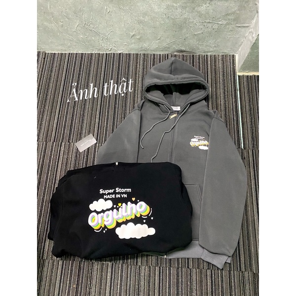 Áo khoác hoodie zip chính hãng Superstorm phù hợp nam nữ