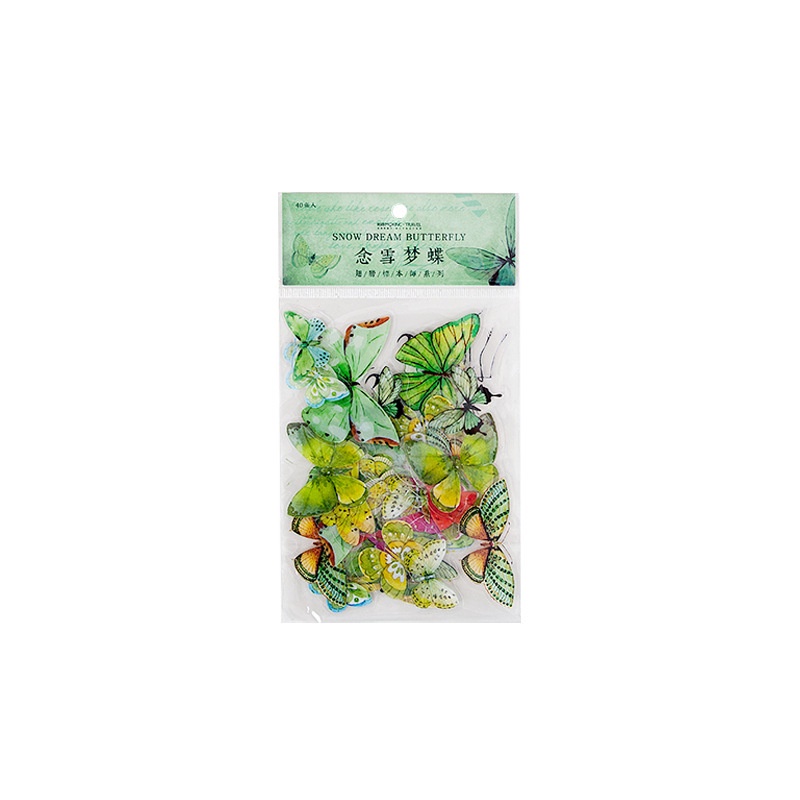 Set 40 miếng dán trang trí in hình cánh con côn trùng dễ thương