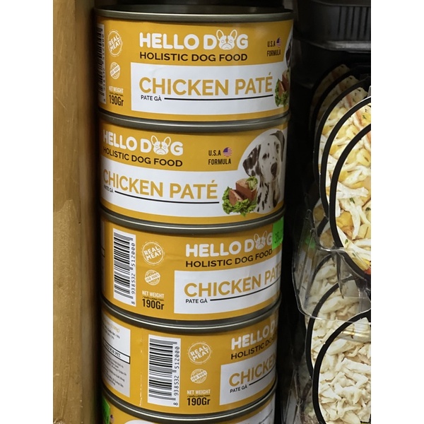 Pate cho chó Hello dog lon 850g