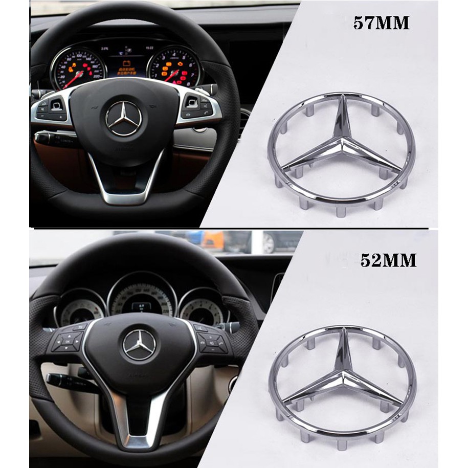 Phụ kiện trang trí vô lăng xe hơi bằng nhựa abs 52mm 57mm cho Mercedes Benz Glk Gla ml Gl Cla Cls Glc Gle Gls