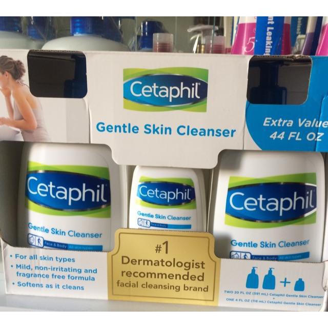 Bộ sữa rửa mặt Cetaphil Gentle Skin Cleanser (Set 3 chai: 2 chai 591ml + 1 chai 118ml)