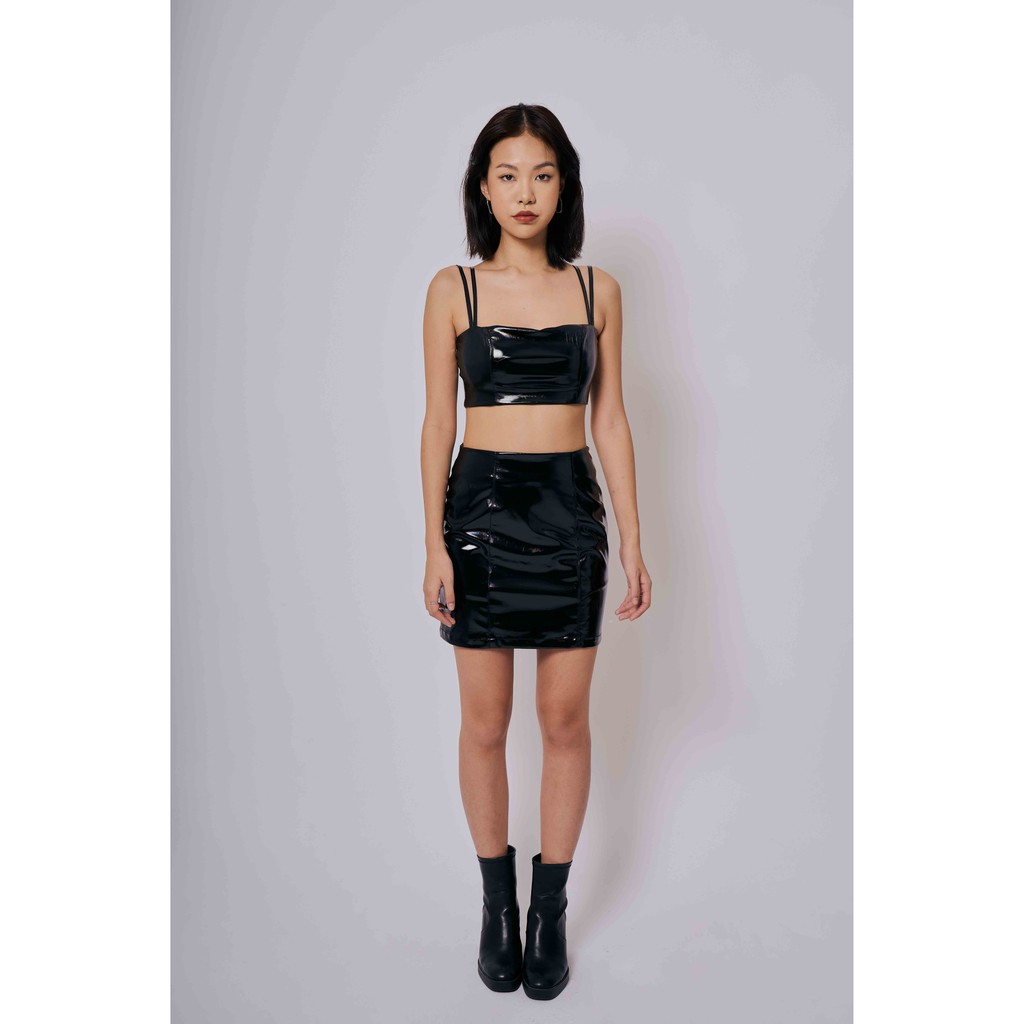 Là min -  Váy Da Leather Mini Skirt