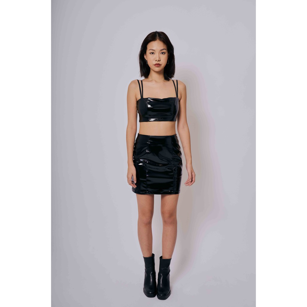 Là min - Áo Crop Top Leather Cami