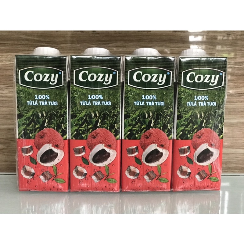 Trà Cozy thùng 3 vị 24 hộp 6 lốc trà đào sả/trà tấc mật ong/ trà vải