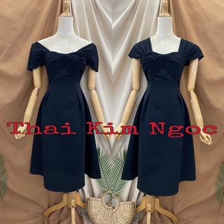 Đầm dự tiệc bẹt vai phi xoắn nơ