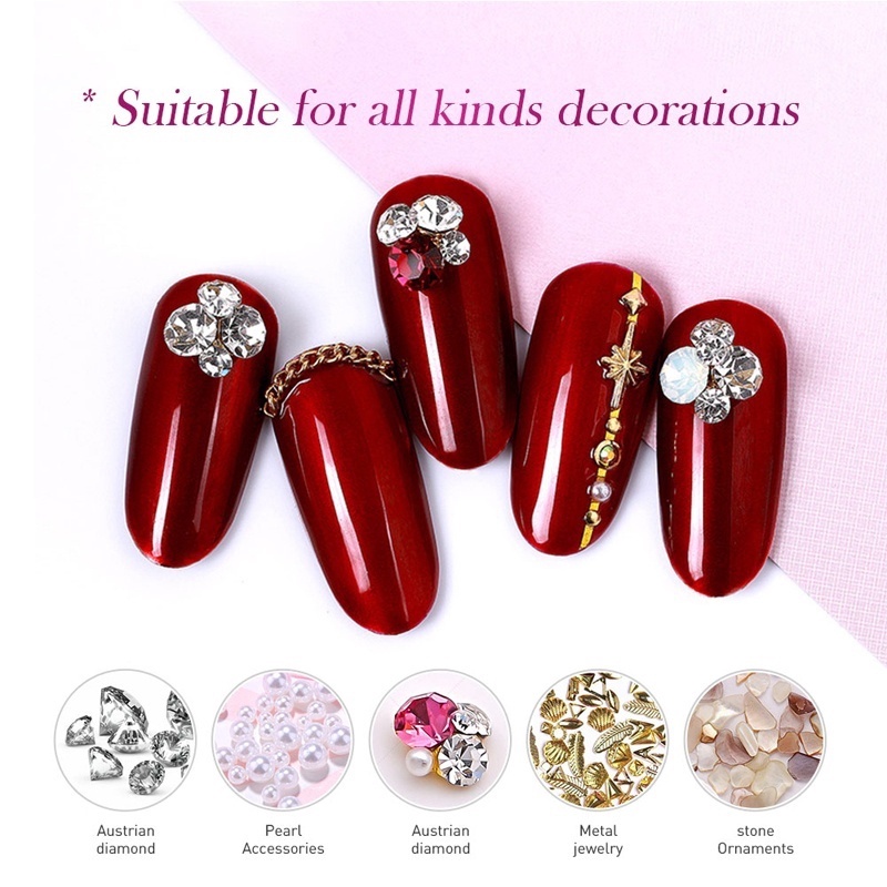 Gel keo dán móng MODELONES màu thủy tinh trong suốt dùng đính các phụ kiện trang trí móng 5G