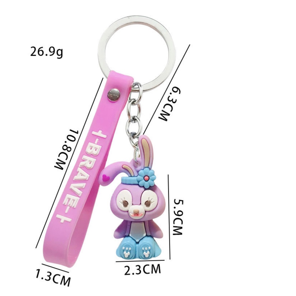 Móc Khoá Hình Bé Thỏ Xinh Xắn Kèm Dây / Charm Size Lớn (2.3x5.9cm)