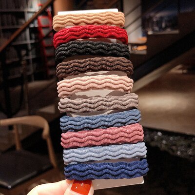 Set 10 Dây Cột Tóc Cao Su Co Giãn Cho Nữ