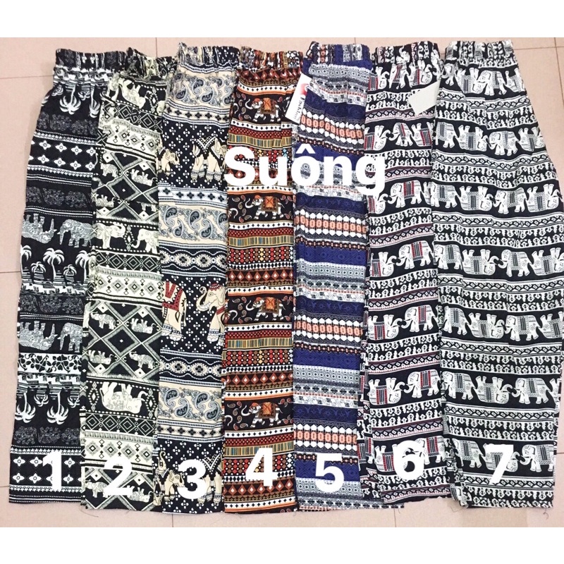 quần lanh thổ Cẩm bo gấu và suông size 40-50 kg ( có túi )