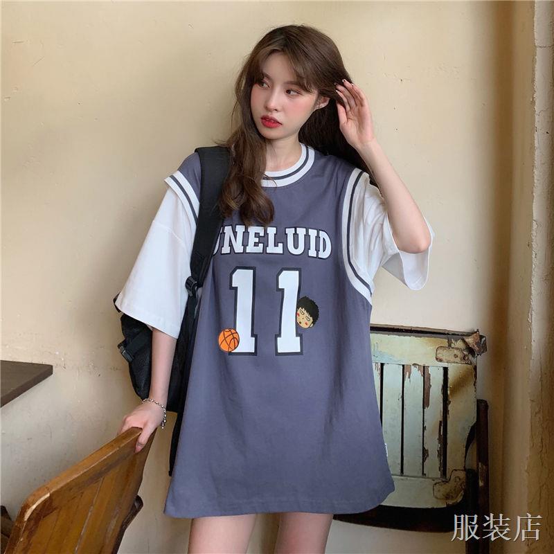 thời trang ulzzang nửa tay áo phong cách hàn quốc cô gái áo thun đồng phục bóng rổ dễ thương | BigBuy360 - bigbuy360.vn