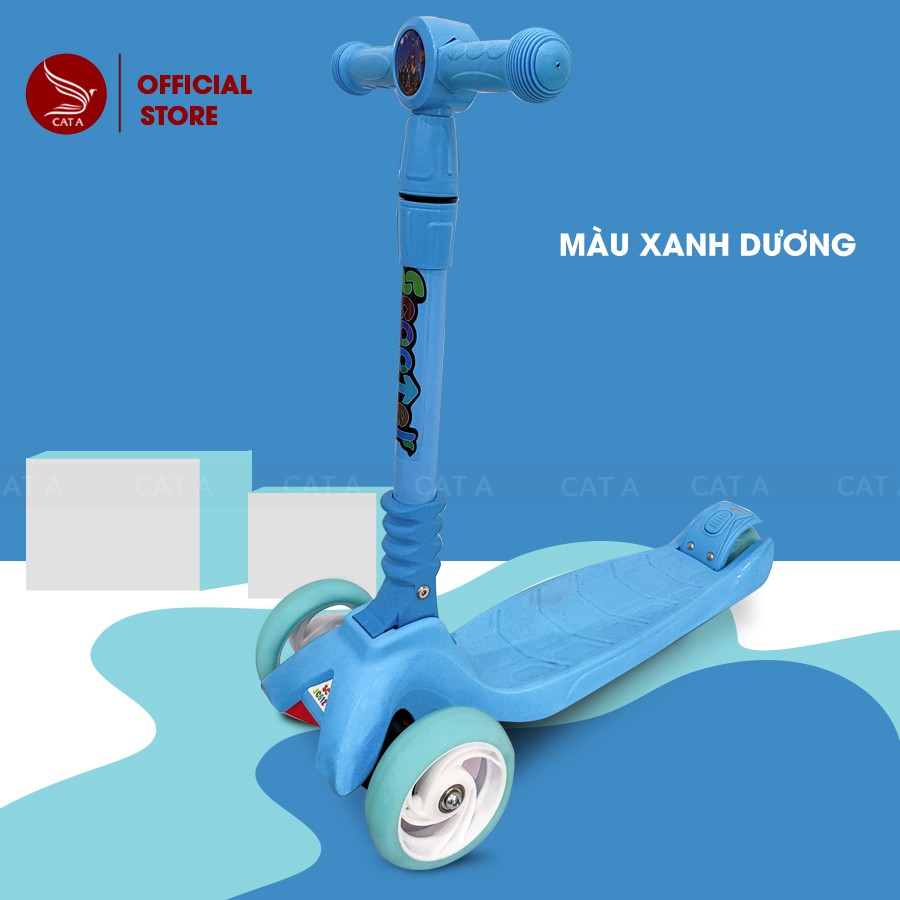 [HÀNG CHÍNH HÃNG] XE SCOOTER JC750 HÀNG XUẤT CAO CẤP -  Bánh xe cao su có đèn phát sáng, gấp gọn, tải trọng cao !