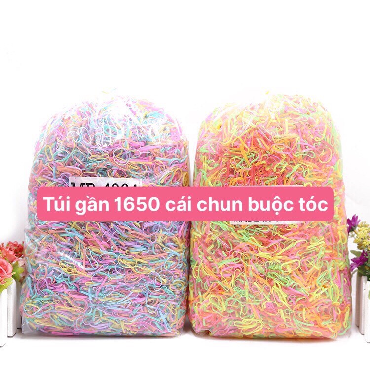 Túi khoảng 1600 cái chun buộc tóc hàng cao su nguyên chất