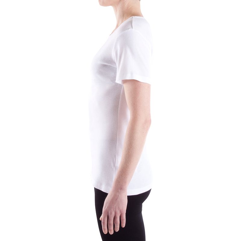Á́o thun tập gym &amp; pilates sportee Decathlon Nyamba cho nữ - trắng size 3XL