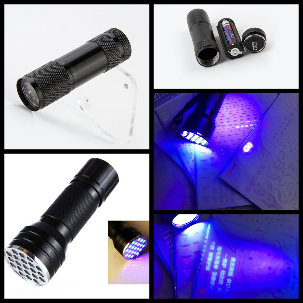 Đèn pin led tia cực tím huỳnh quang UV soi tiền soi phát quang các loại (không kèm pin)