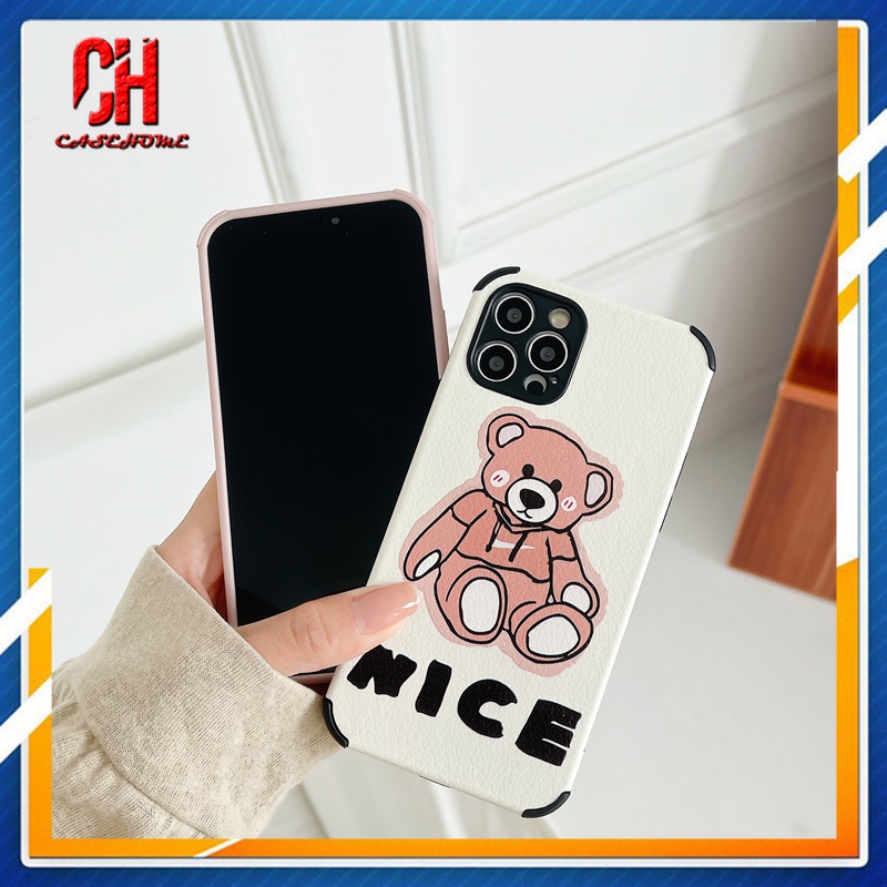 Ốp Điện Thoại Da Hình Gấu Cho VIVO Y53 Y51 2020 Y72 Y12 Y30 Y31 Y91C V19 Y91 Y20 Y12S Y17 Y93 Y50 Y20S Y51A Y30i Y12i Y15 Y95 Y11 Y20i Y90 Y91i