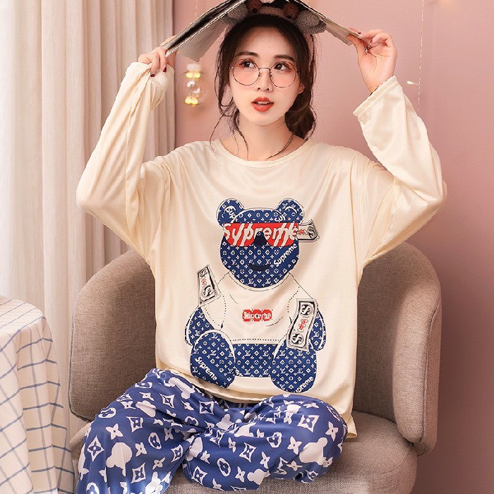 [ẢNH THẬT] ĐỒ BỘ MẶC NHÀ TAY DÀI QUẦN DÀI CỔ TRÒN - ĐỒ BỘ NGỦ - MÈO INDA HOUSE | BigBuy360 - bigbuy360.vn