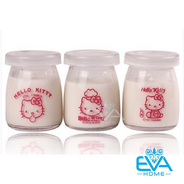 Bộ 6 Hũ Thuỷ Tinh Đựng Sữa Chua In Hình Ngẫu Nhiên Cute 100 Ml | BigBuy360 - bigbuy360.vn