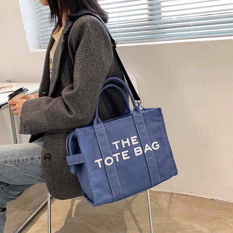 IELGY Túi Đeo Vai Vải canvas In Chữ Phong Cách Hàn Quốc Thời Trang Cho Nữ