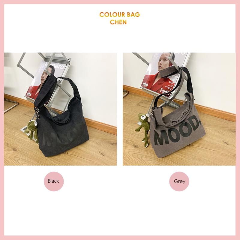 Túi tote vải canvas đeo chéo đeo vai dễ thương nữ ChenHua phong cách ullzang Hàn Quốc  TX126