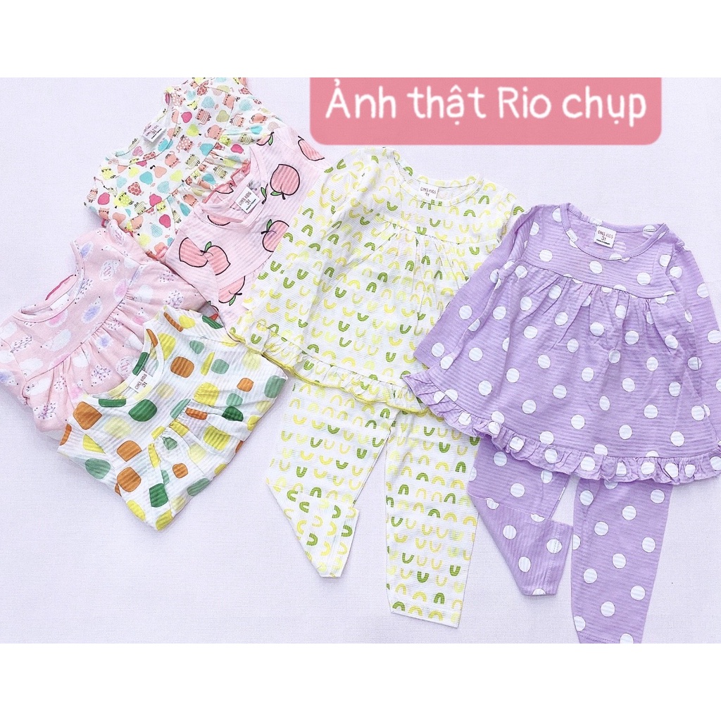 Bộ Bozip chất mềm mại dáng babydoll viền bèo họa tiết ngộ nghĩnh cho bessRIo hàng có sẵn kèm video