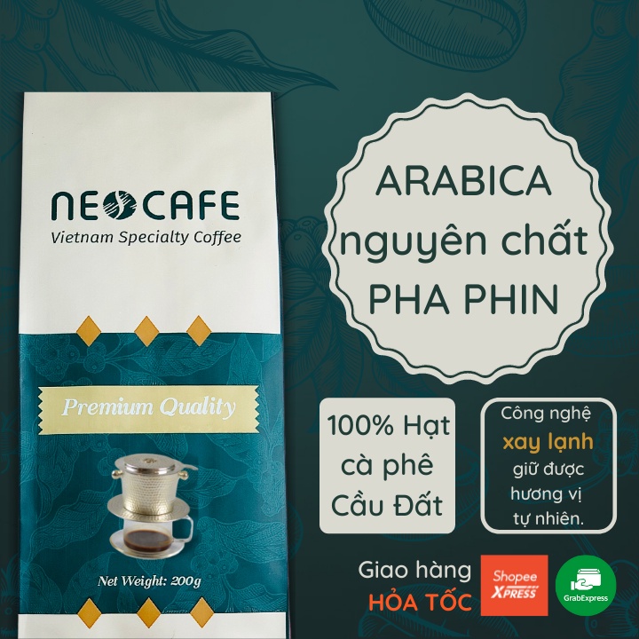 Cà phê Arabica NEOCAFE cafe rang xay nguyên chất 100% loại cà phê phin gói 200 g nguồn hạt cafe Cầu Đất pha phin ngon | BigBuy360 - bigbuy360.vn