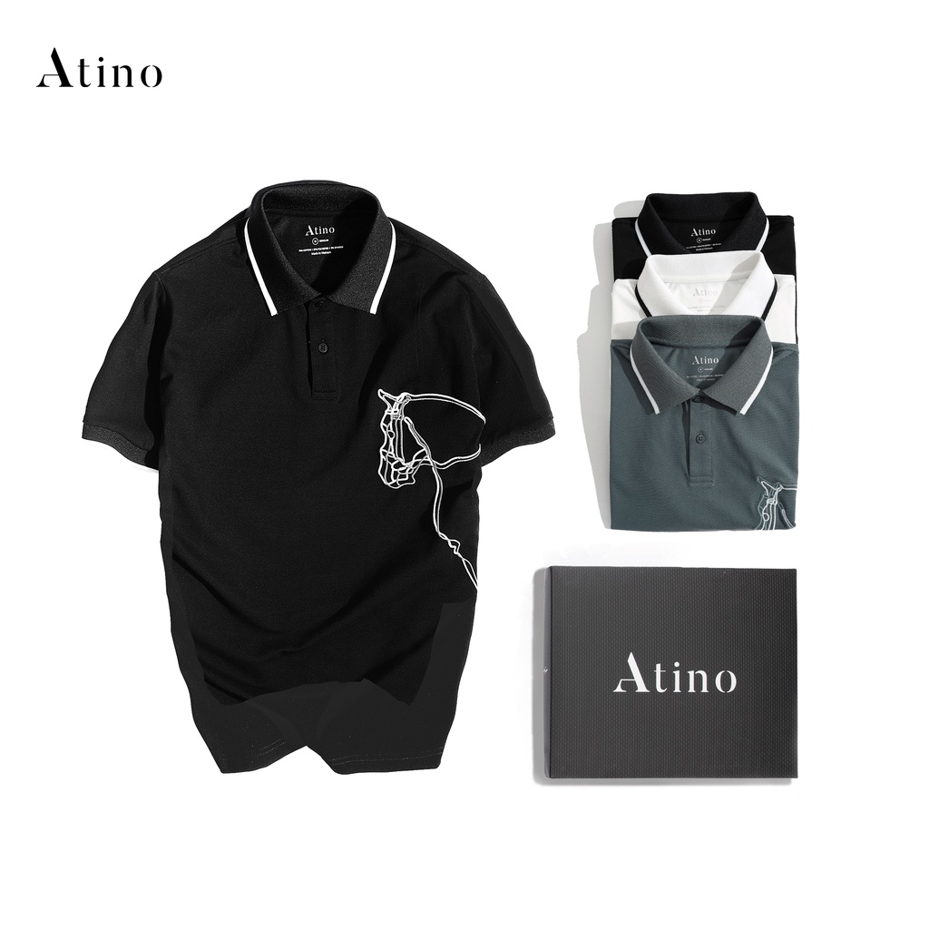 Áo Polo Nam HORSE ATINO vải cá sấu Cotton cao cấp hình thêu sang trọng tinh tế chuẩn form APL2106