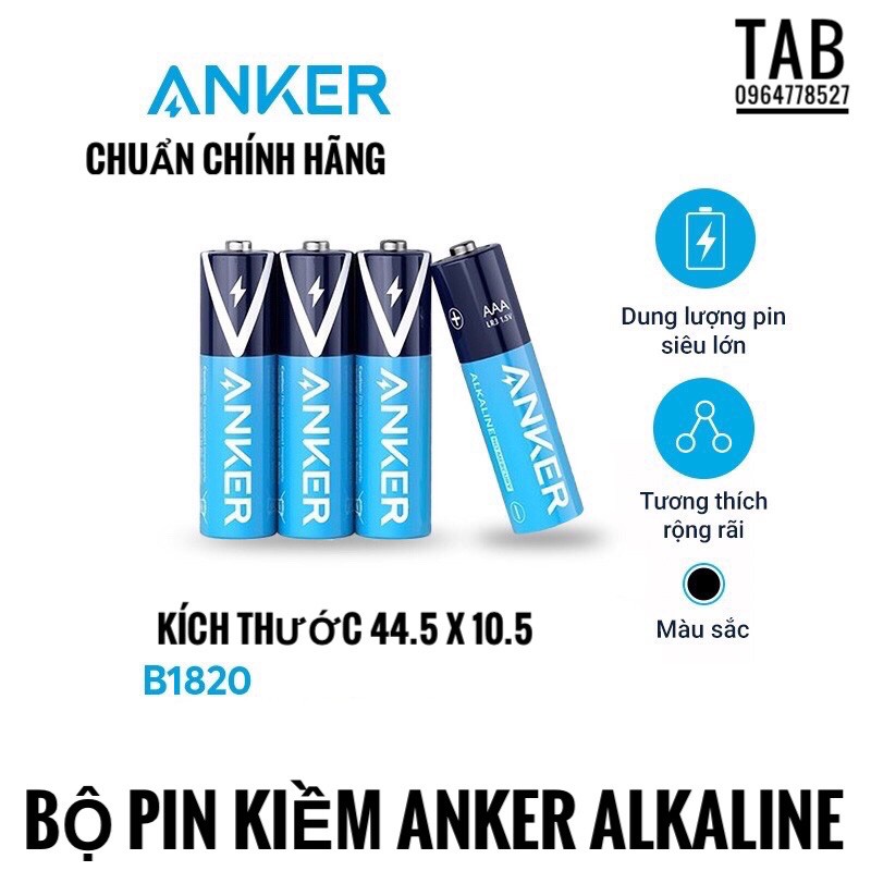 Pin Kiềm Anker Alkaline AAA (Bộ 2 Viên/4 Viên) - B1820