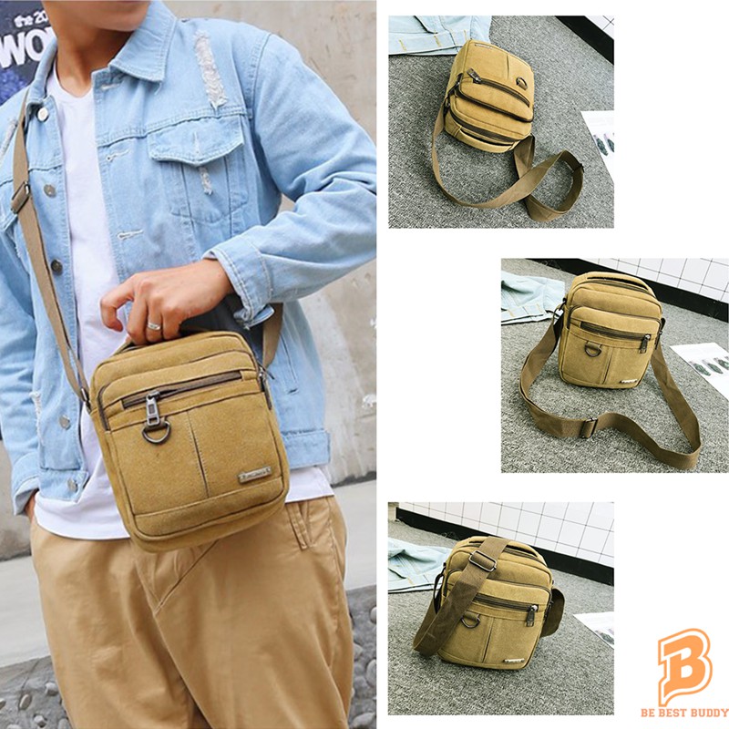 Túi đeo chéo Nam Vintage Canvas Túi đeo chéo nhỏ