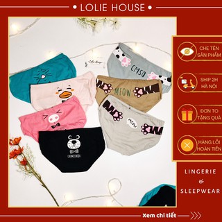 Quần lót cute hình con vật - Quần chip nữ cute họa tiết con vật đáng yêu LOLIE HOUSE - QL3
