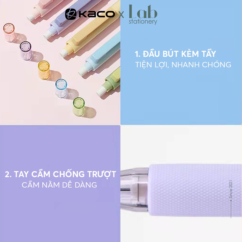 Bút Chì Kim Bấm Cơ Kaco Turbo 0.5 Nhiều Màu Sắc Kèm Hộp Ngòi HB Labo