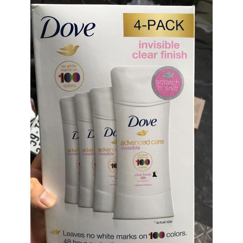 Lăn Khử Mùi Dove Advanced Care Invisible  Của Mỹ 74g thơm quyến rũ thoải mái và khô ráo suốt cả ngày dài