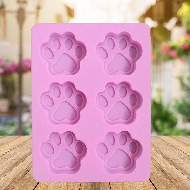 Khuôn silicon làm thạch rau câu, pudding, socola hình chân gấu/ chân mèo/ chân chó