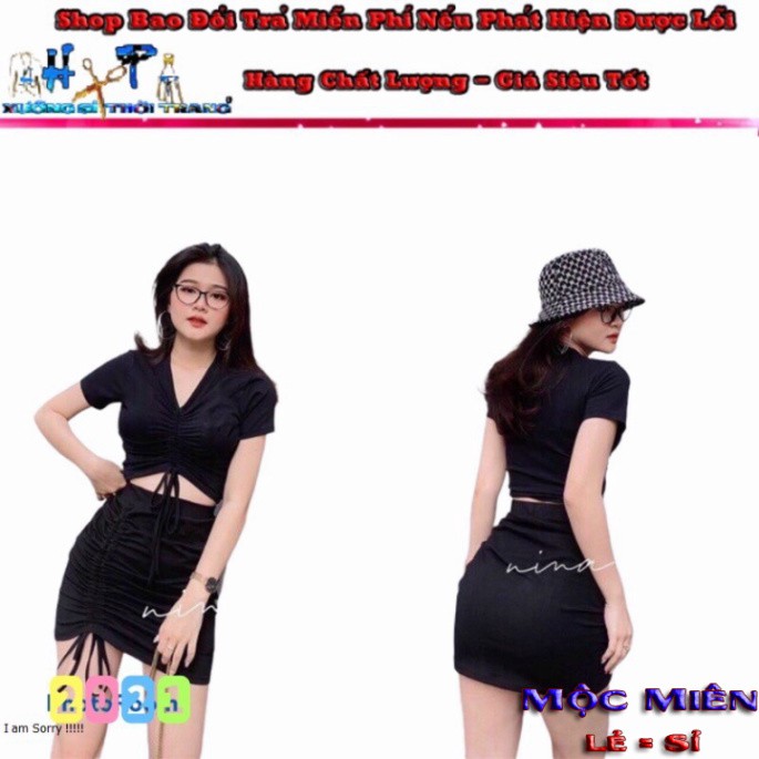 set váy áo có quần trong rút dây mẫu 2021- dv03 - TRENDY