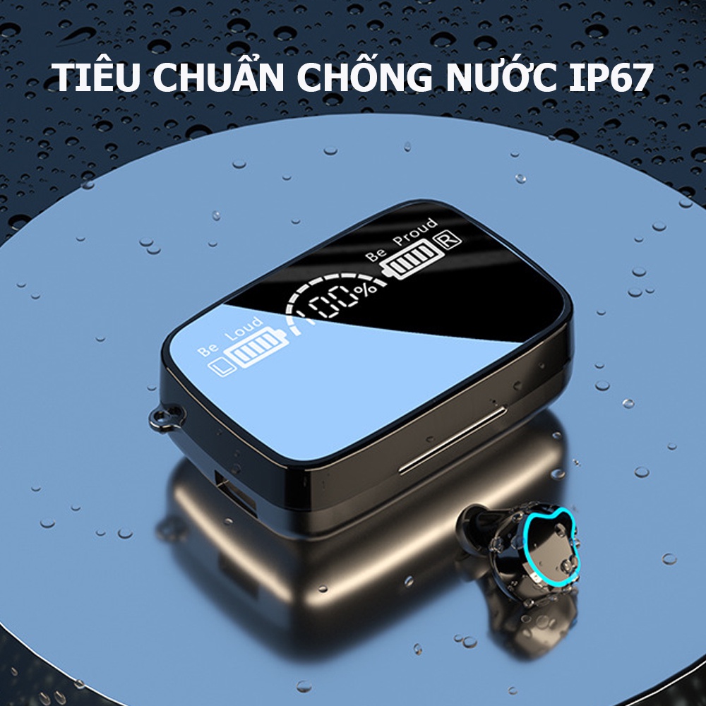 Tai Nghe Không Dây Bluetooth 5.1 M9 LED TWS Điều Khiển Cảm Ứng Chống Nước Chất Âm Thanh Hifi 9D Chống Ồn Chất Lượng Cao