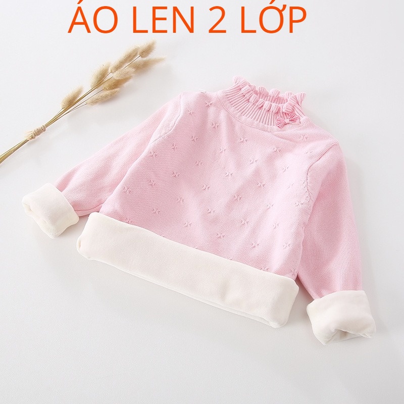 Áo len bé gái mập (3 - 12 tuổi, 20-45kg)☑️ áo ấm cho bé gái size đại 5 6 7 8 tuổi 25kg 30kg 35kg 40kg