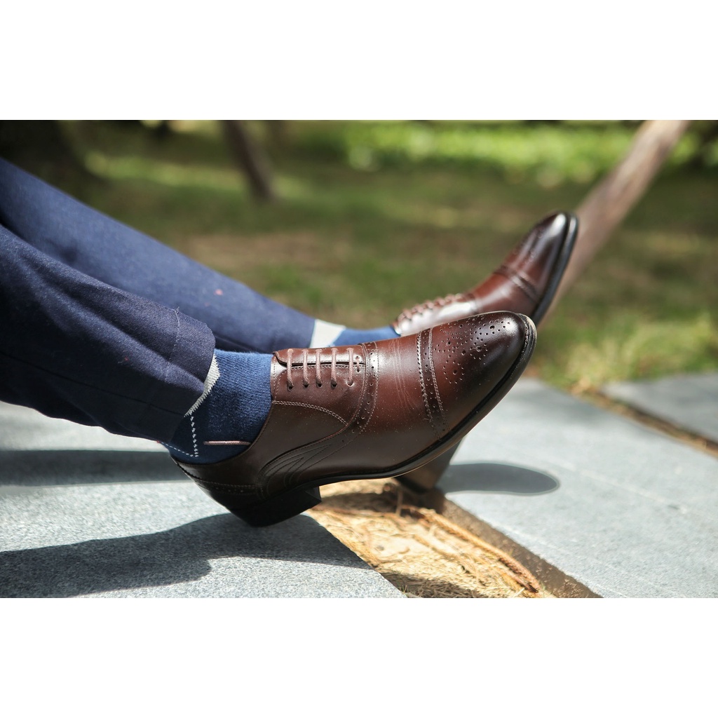 Giày Tây Oxford Nam Buộc Dây Da Bò Nguyên Tấm Santoro Mã M584.1