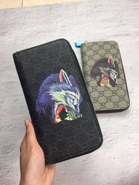 Ví Nam cầm tay, bóp da nam dài khóa, Ví Sói Cực Cá Tính - ảnh thật 100% dodavito