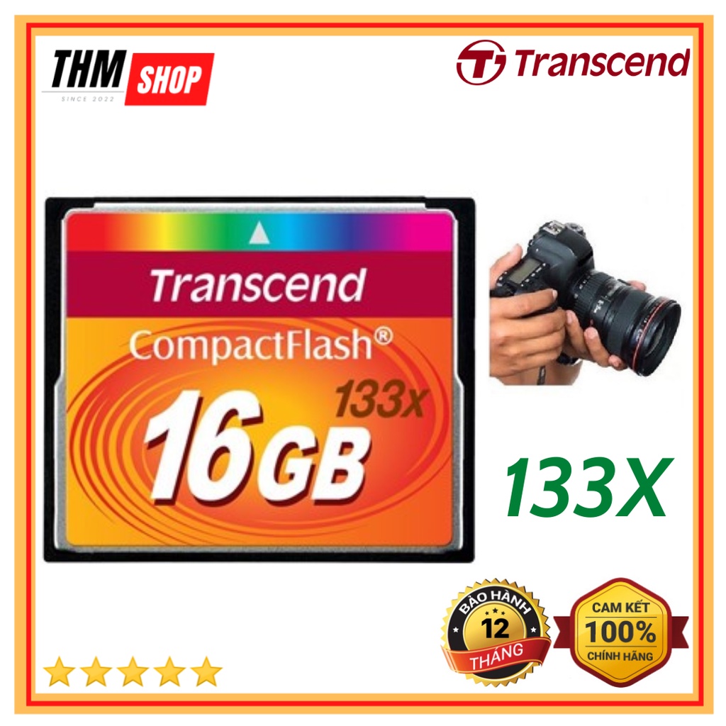 Thẻ nhớ CF Transcend 16GB 133x Speed dùng cho máy ảnh , máy CNC