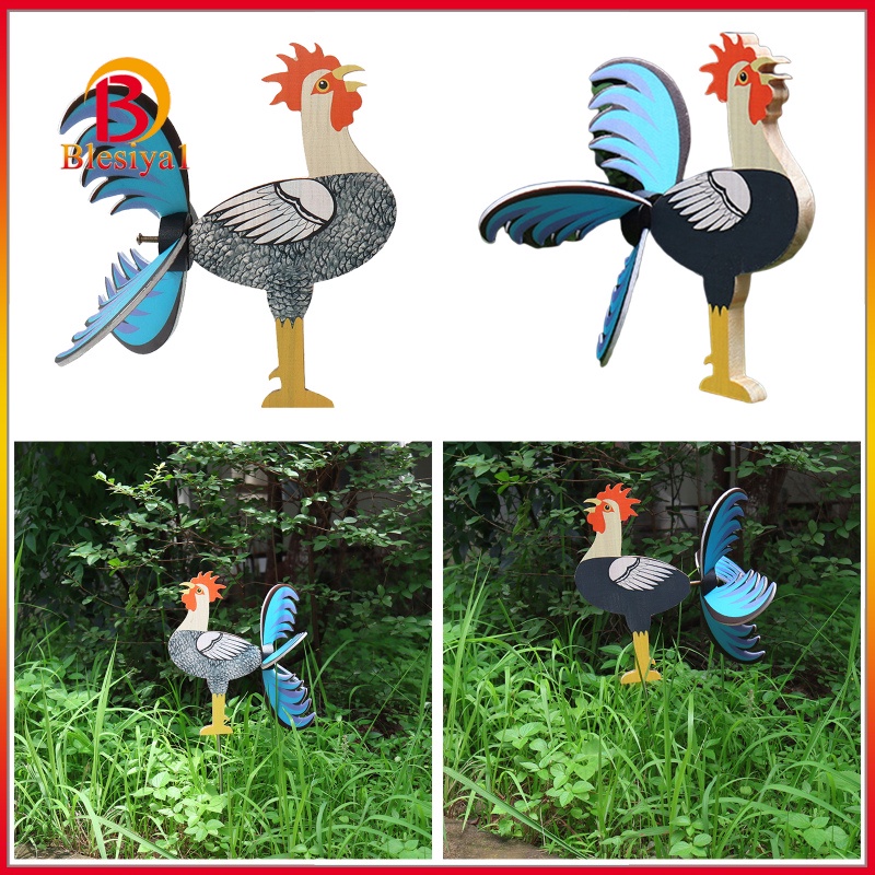 [BLESIYA1] Wooden Rooster Statues Chicken Cock Sculpture Decor Figurines