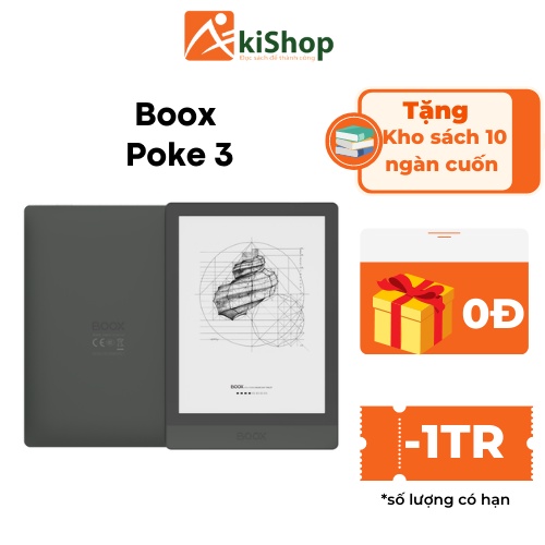 Máy đọc sách ONYX BOOX Poke 3 32GB chính hãng cao cấp Akishop