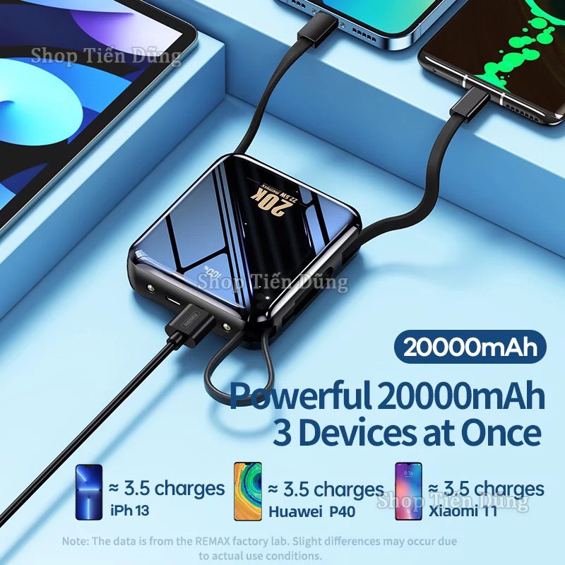 Pin sạc dự phòng mini đa năng kèm cáp sạc 10000mah 22.5W RPP-285/20.000mah 22.5W RPP-51